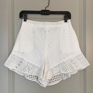BCBG NWT White Eyelet High Waist Shorts - Size XS